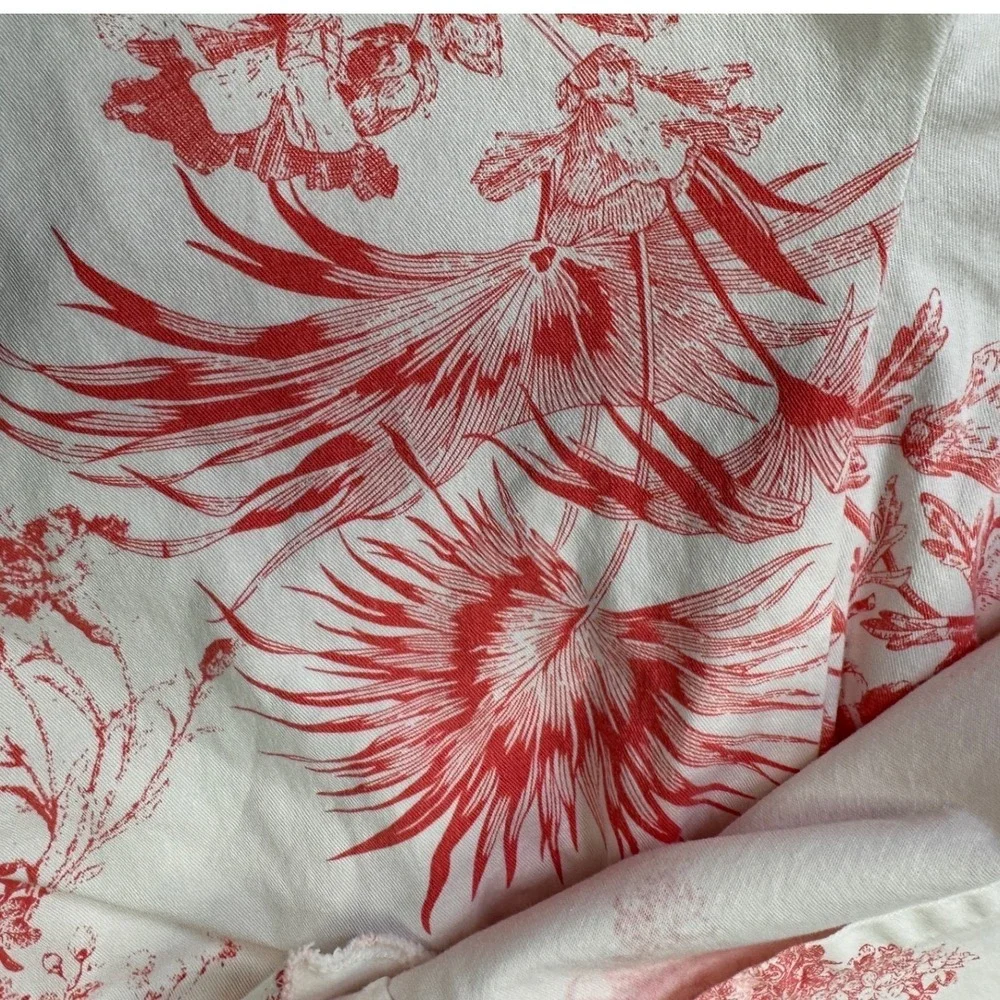 D &Co Vintage Style Wrap Skort Womens‎ S Toile Floral Cotton Blend Summer Picnic